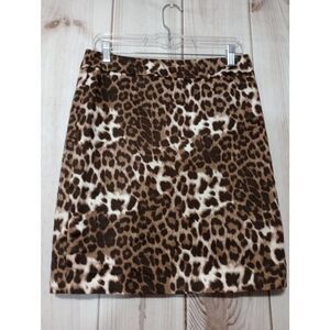 Leopard Print Skirt Brown Animal‎ Print Career Cocktail Party